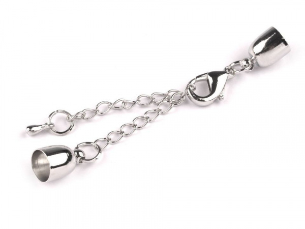 Karabinka s prodlužovacím řetízkem a koncovkami Ø7 mm