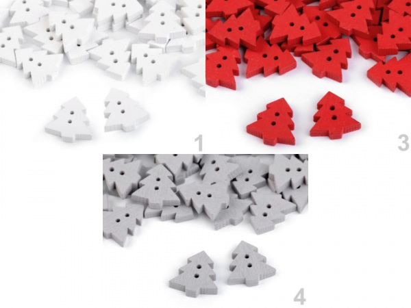 Dřevěný dekorační knoflík stromeček