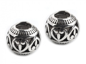 Kovové korálky s velkým průvlekem 9x11 mm