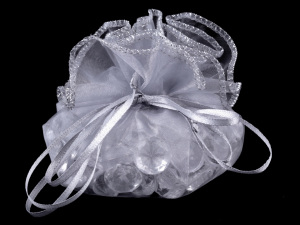 Dárkový pytlík měšec Ø30; 32 cm organza s lurexem