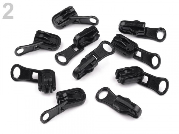 Jezdec ke spirálovým zipům 6 mm překlápěcí