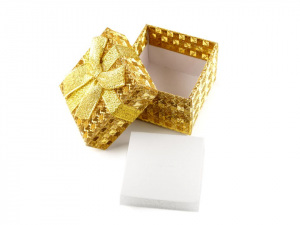 Krabička exklusivní s mašlí 5x5 cm