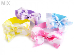 Dětská elastická čelenka do vlasů s batikovanou mašlí