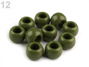 Plastové korálky s velkým průvlekem 11x14 mm