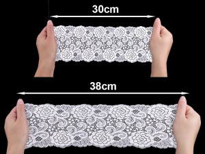 Elastická krajka / vsadka / běhoun šíře 15 cm