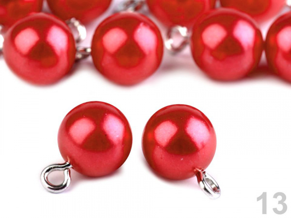 Plastové korálky / perly s očkem 10 mm