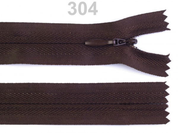 Spirálový zip skrytý šíře 3 mm délka 40 cm