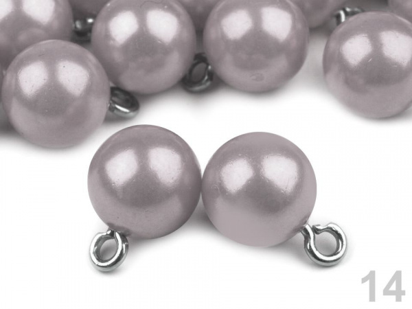 Plastové korálky / perly s očkem 10 mm