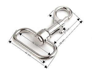 Kovová karabina s obrtlíkem průvlek 38 mm