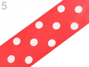 Saténová stuha s puntíky šíře 51 mm