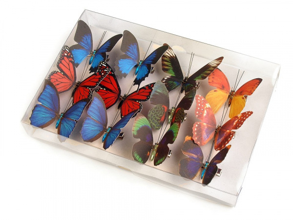 Dekorace motýl 3D s klipem