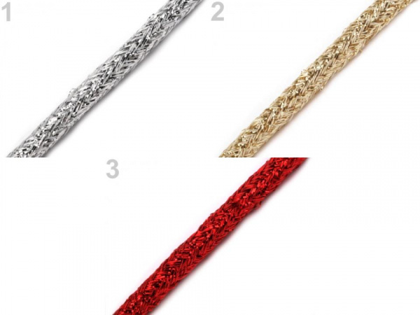 Oděvní / dekorační šňůra  Ø4 mm s lurexem