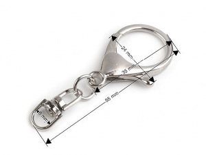 Kovová karabinka s obrtlíkem 24x55 mm