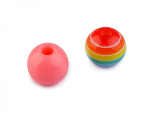 Plastové korálky s proužkem Ø6 mm