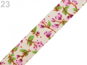 Samolepicí textilní páska šíře 14 mm květy