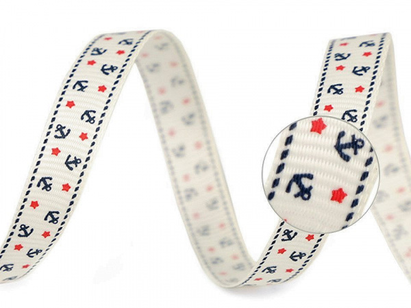 Rypsová stuha šíře 10 mm kotvy