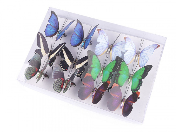 Dekorace motýl 3D s klipem