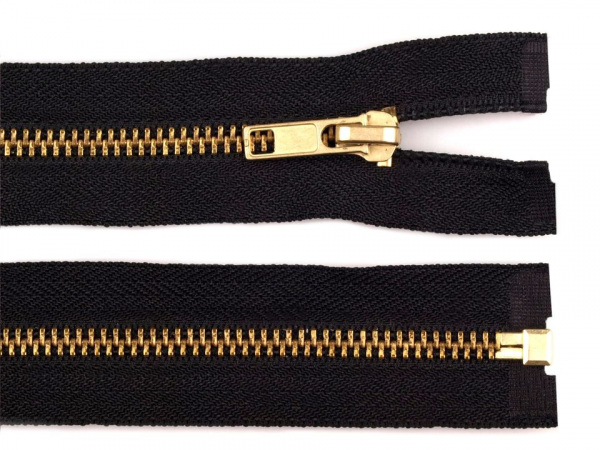 Kovový / mosazný zip šíře 6 mm délka 85 cm