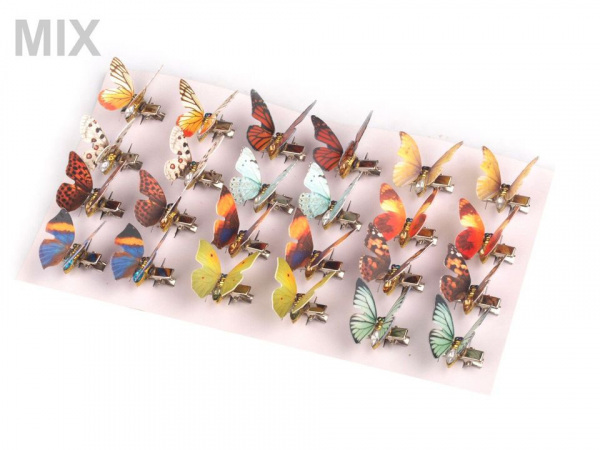 Dekorace motýl 3D s klipem