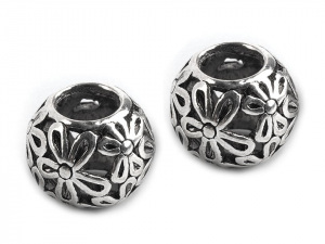 Kovové korálky s velkým průvlekem 9x11 mm