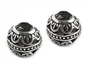 Kovové korálky s velkým průvlekem 9x11 mm