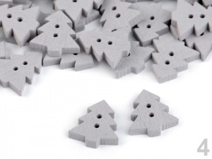 Dřevěný dekorační knoflík stromeček