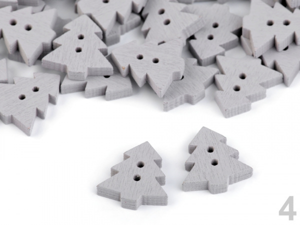 Dřevěný dekorační knoflík stromeček