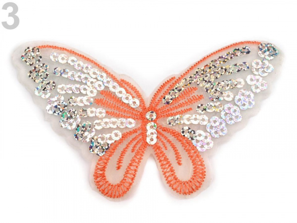 Nažehlovačka motýl s flitry