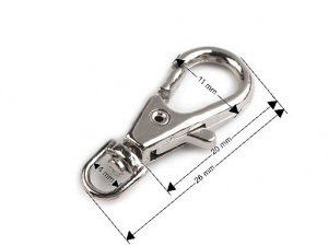 Kovová karabinka s obrtlíkem průvlek 4 mm