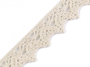 Bavlněná krajka šíře 25 mm paličkovaná