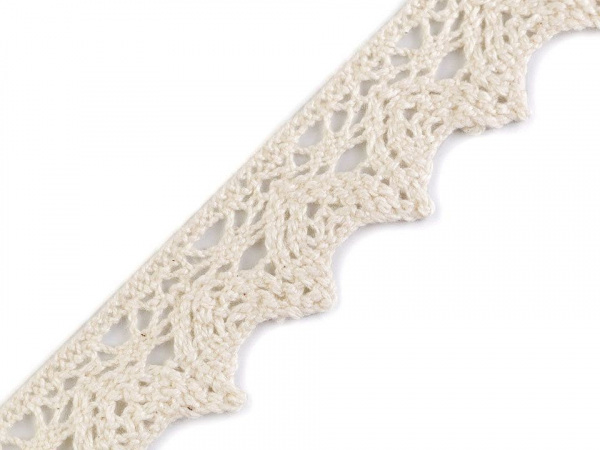 Bavlněná krajka šíře 25 mm paličkovaná