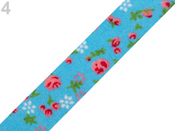 Samolepicí textilní páska šíře 14 mm květy