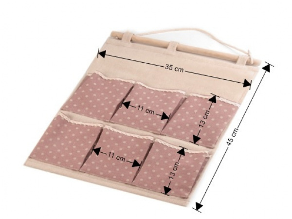 Lněný kapsář dvoupatrový