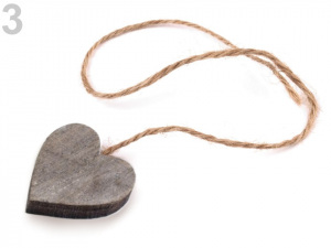 Dřevěné srdce Ø30 mm s provázkem