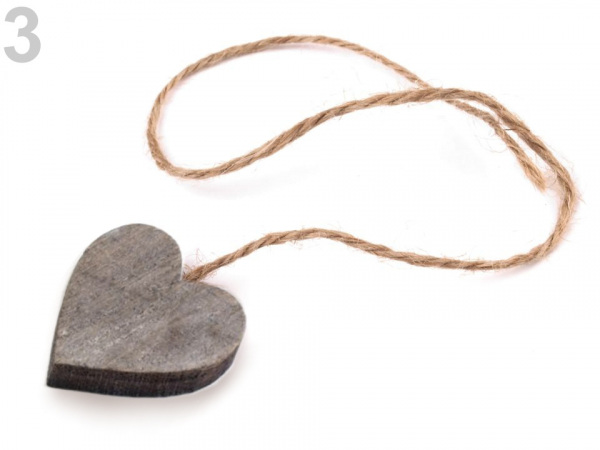 Dřevěné srdce Ø30 mm s provázkem