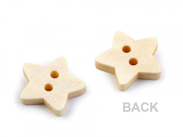 Dřevěný knoflík velikost 28" hvězda