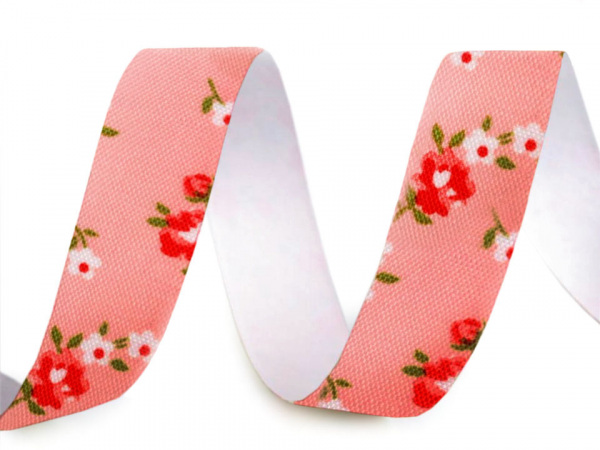 Samolepicí textilní páska šíře 14 mm květy