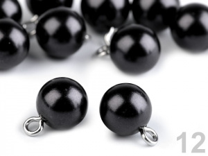 Plastové korálky / perly s očkem 10 mm