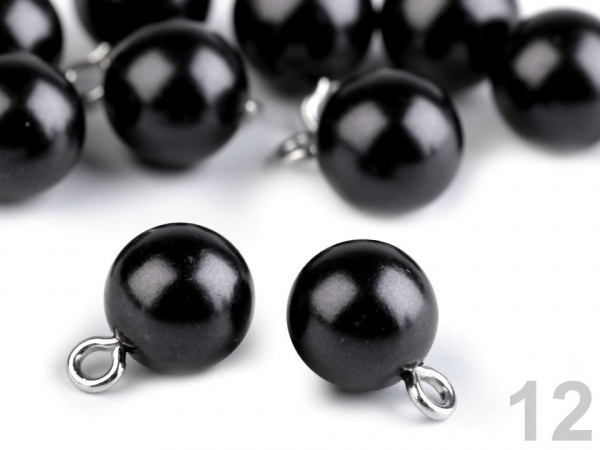 Plastové korálky / perly s očkem 10 mm