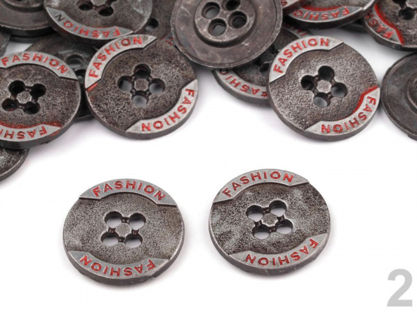 Knoflík kovový Fashion velikost 26"