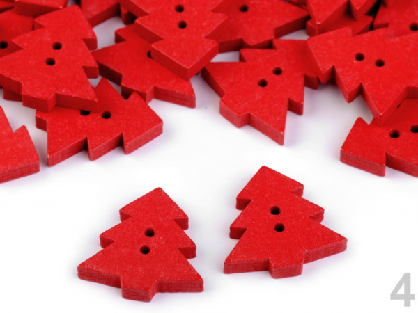 Dřevěný dekorační knoflík stromeček