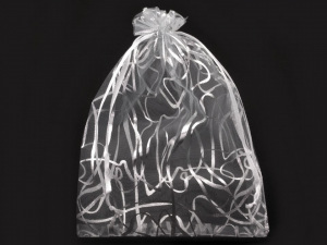 Dárkový pytlík 13,5x18,5 cm organza s ornamenty