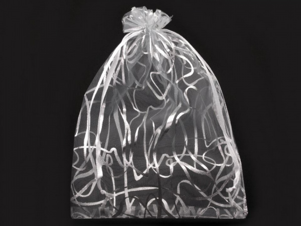 Dárkový pytlík 13,5x18,5 cm organza s ornamenty