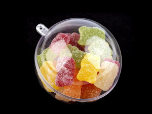 Plastová krabička koule Ø5 cm dvoudílná