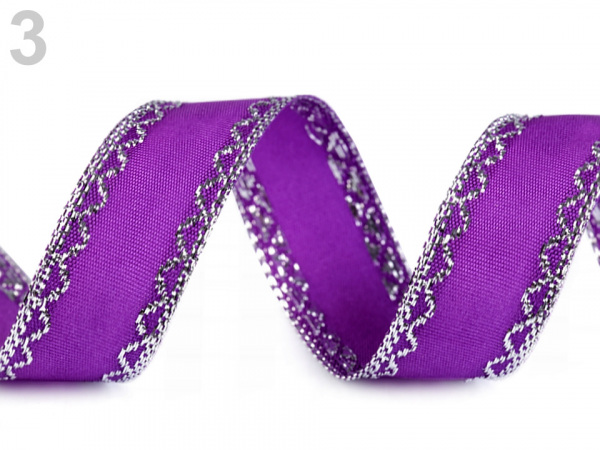 Stuha s lurexem šíře 25 mm