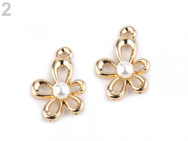Přívěsek 13x18 mm květ s perlou