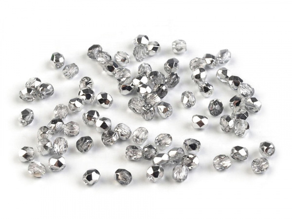 Skleněné korálky broušené ohňovky 3 mm