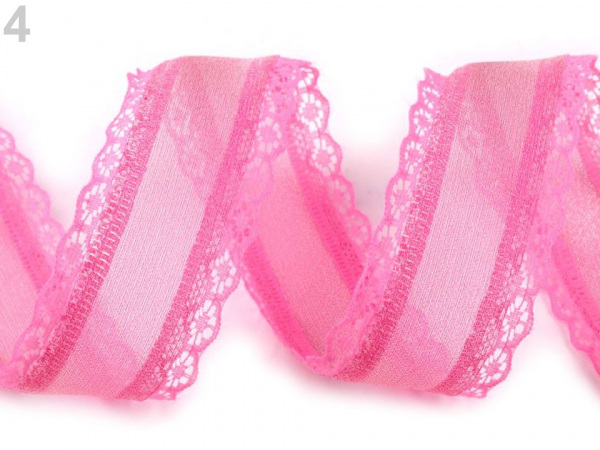 Monofilová stuha s krajkou šíře 39 mm