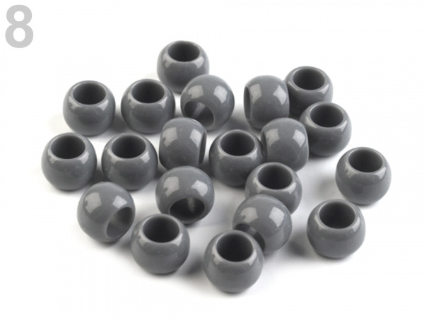 Plastové korálky s velkým průvlekem 7x10 mm