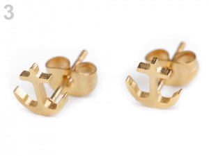 Náušnice z nerezové oceli kotvy, srdce